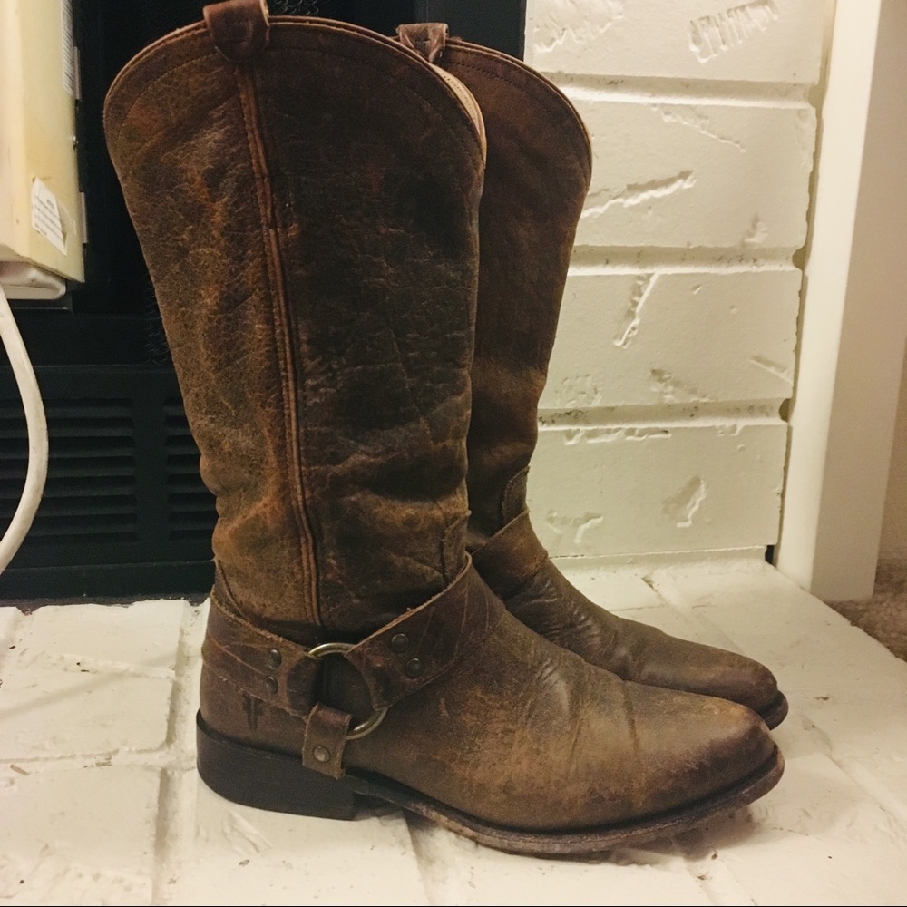 FRYE Rustic Harness Boots - Picture 2 of 7